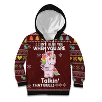Cant Hear You Unicorn Christmas Kid Hoodie - Wonder Print Shop