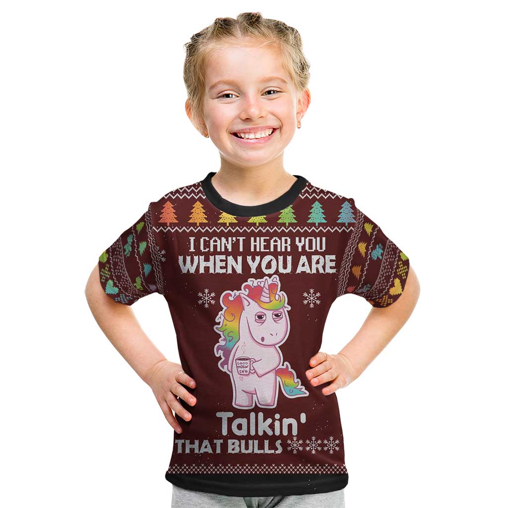 Cant Hear You Unicorn Christmas Kid T Shirt - Wonder Print Shop
