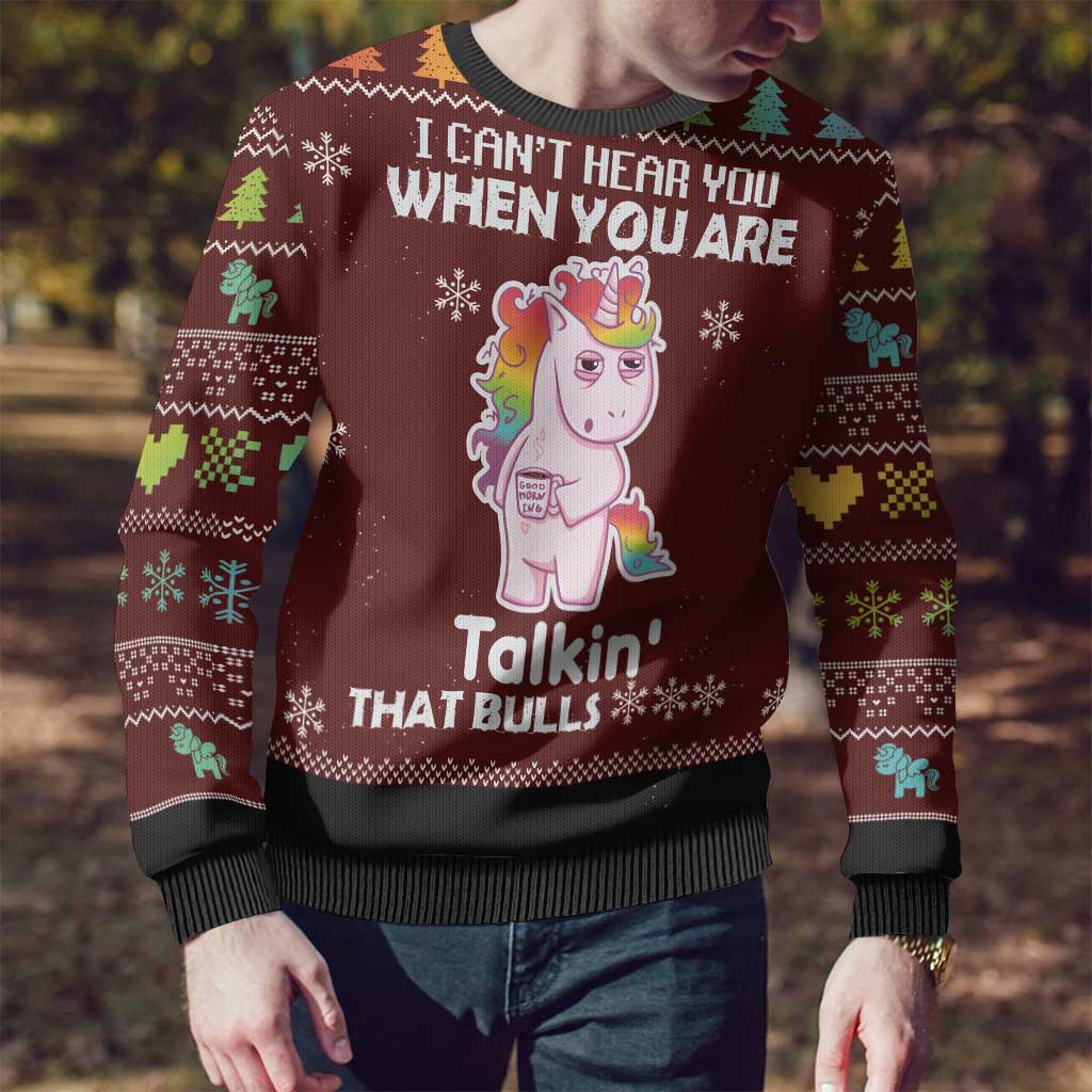 Cant Hear You Unicorn Christmas Ugly Christmas Sweater - Wonder Print Shop