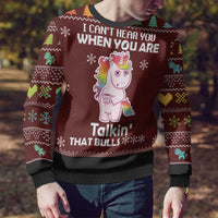 Cant Hear You Unicorn Christmas Ugly Christmas Sweater - Wonder Print Shop