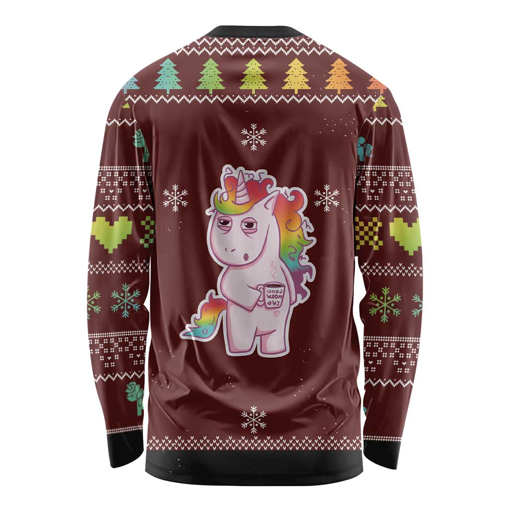 Cant Hear You Unicorn Christmas Long Sleeve Shirt - Wonder Print Shop