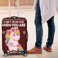 Cant Hear You Unicorn Christmas Luggage Cover - Wonder Print Shop