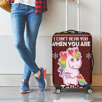 Cant Hear You Unicorn Christmas Luggage Cover - Wonder Print Shop