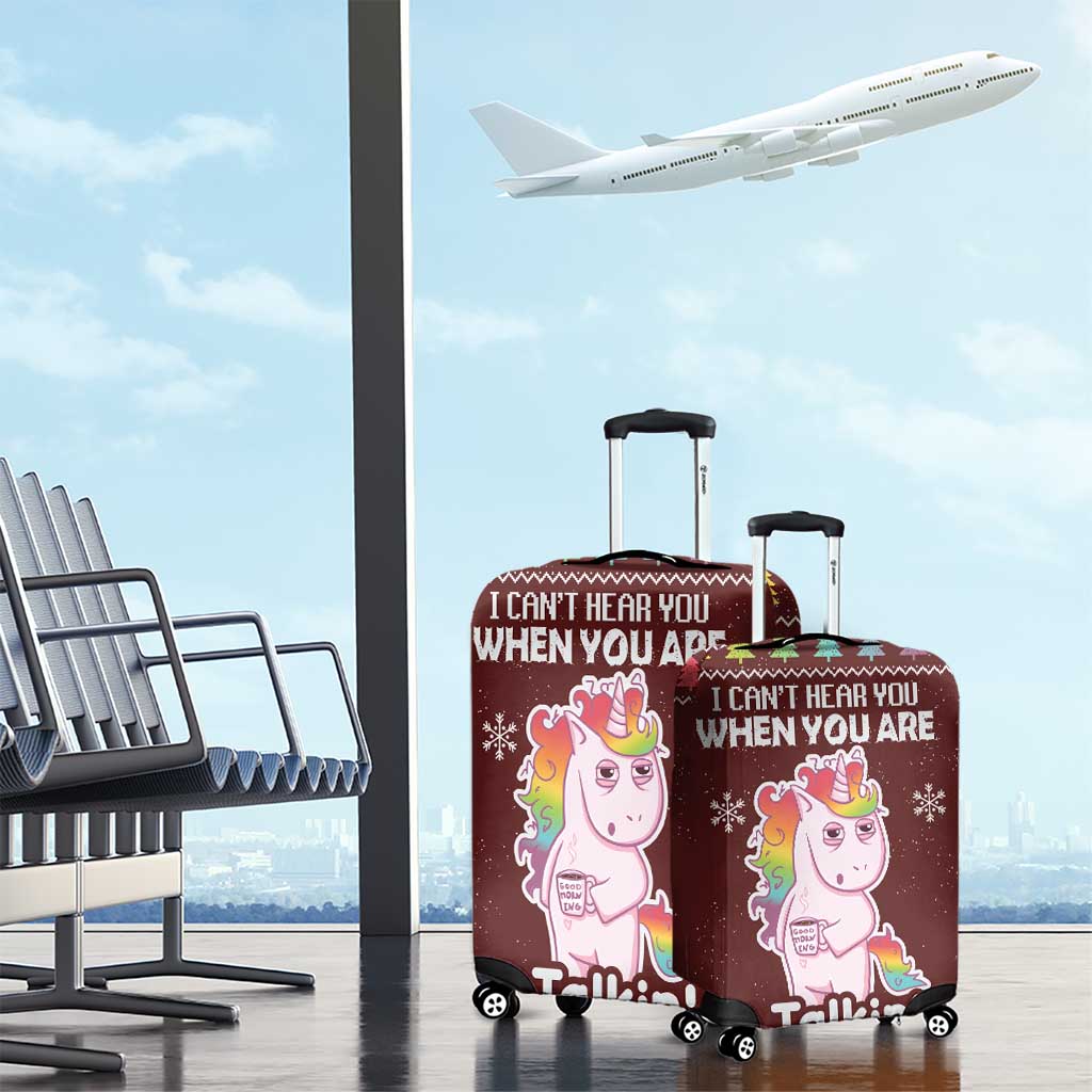 Cant Hear You Unicorn Christmas Luggage Cover - Wonder Print Shop