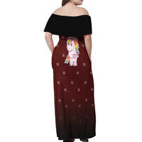Cant Hear You Unicorn Christmas Off Shoulder Maxi Dress - Wonder Print Shop
