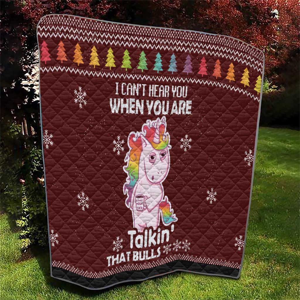 Cant Hear You Unicorn Christmas Quilt - Wonder Print Shop