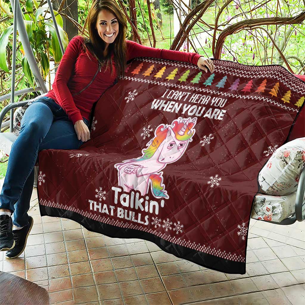 Cant Hear You Unicorn Christmas Quilt - Wonder Print Shop