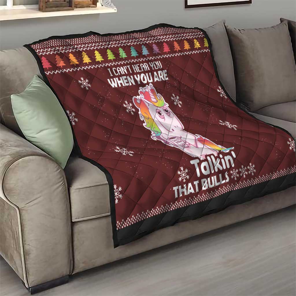 Cant Hear You Unicorn Christmas Quilt - Wonder Print Shop