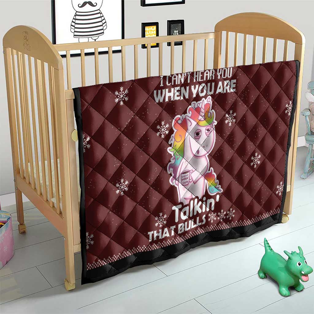 Cant Hear You Unicorn Christmas Quilt - Wonder Print Shop