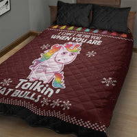 Cant Hear You Unicorn Christmas Quilt Bed Set - Wonder Print Shop