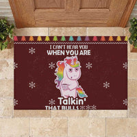 Cant Hear You Unicorn Christmas Rubber Doormat - Wonder Print Shop