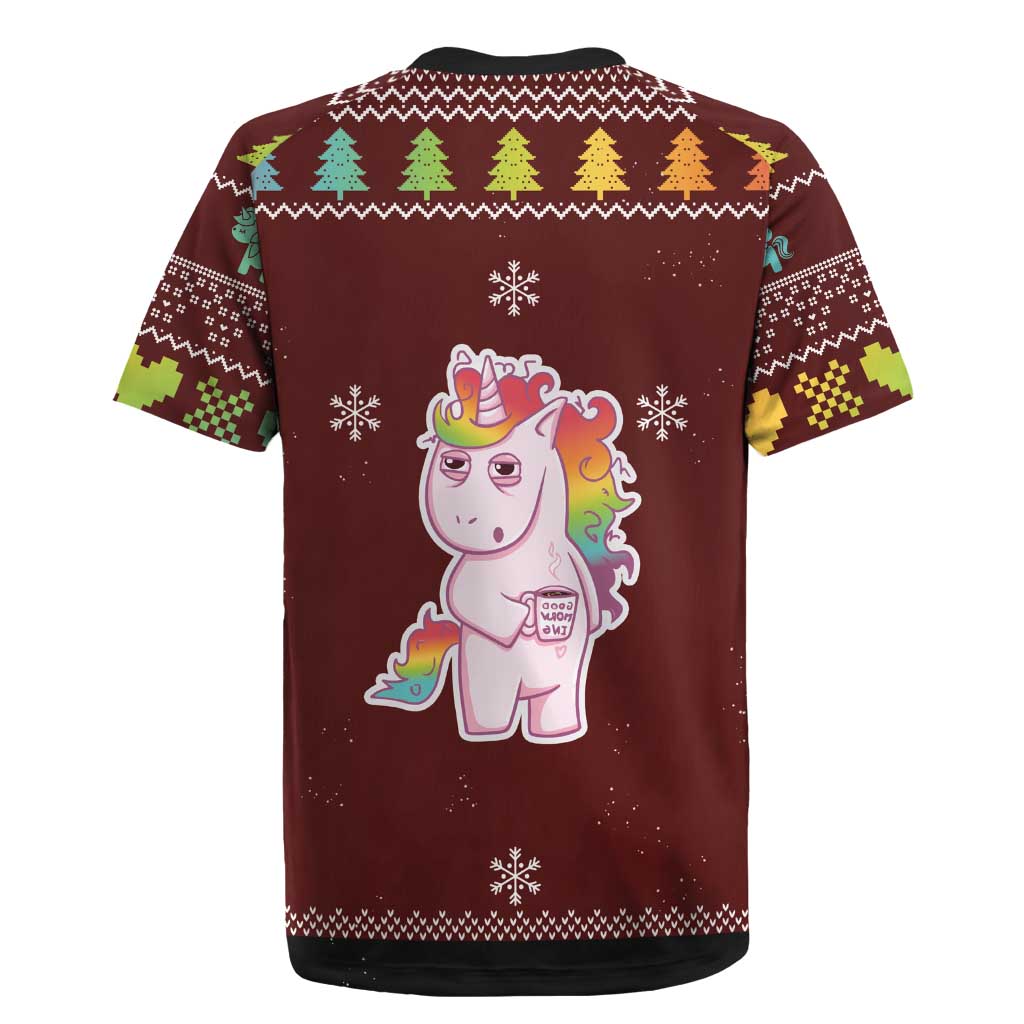Cant Hear You Unicorn Christmas Rugby Jersey - Wonder Print Shop