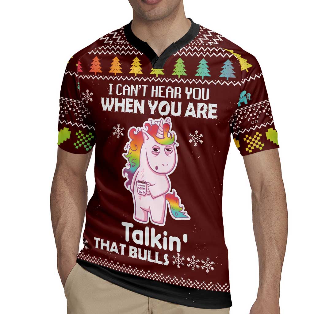 Cant Hear You Unicorn Christmas Rugby Jersey - Wonder Print Shop