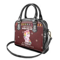 Cant Hear You Unicorn Christmas Shoulder Handbag