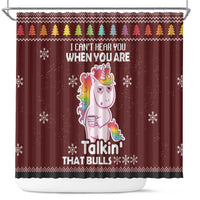 Cant Hear You Unicorn Christmas Shower Curtain