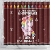 Cant Hear You Unicorn Christmas Shower Curtain