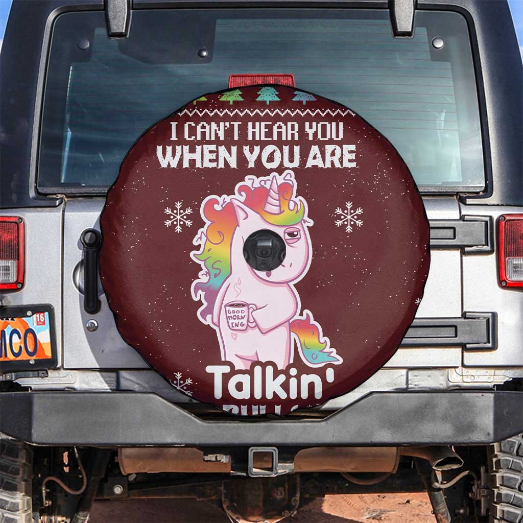 Cant Hear You Unicorn Christmas Spare Tire Cover - Wonder Print Shop