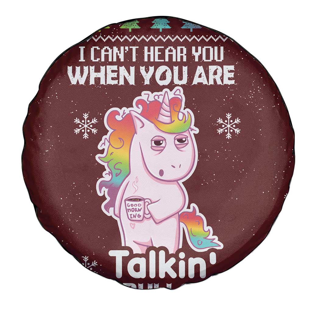 Cant Hear You Unicorn Christmas Spare Tire Cover - Wonder Print Shop