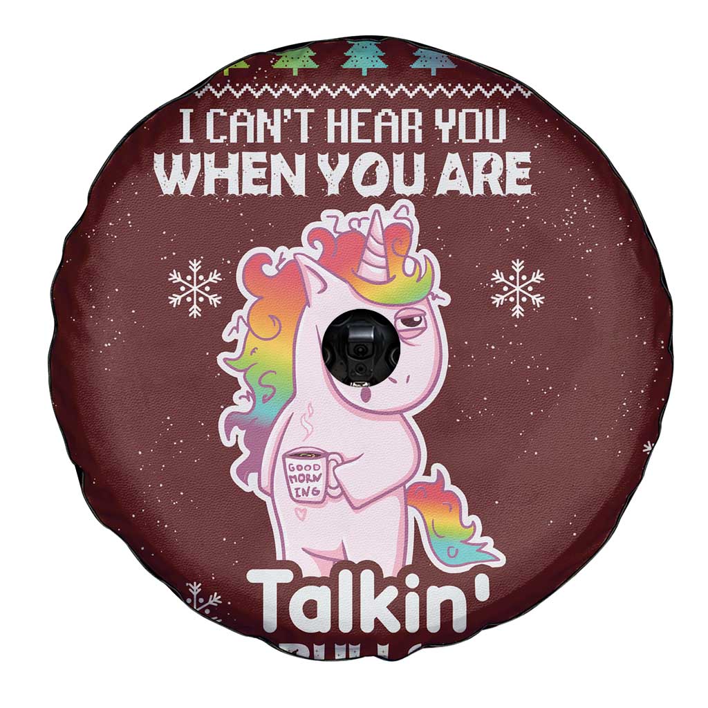 Cant Hear You Unicorn Christmas Spare Tire Cover - Wonder Print Shop