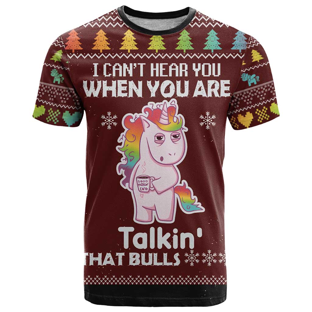Cant Hear You Unicorn Christmas T Shirt - Wonder Print Shop