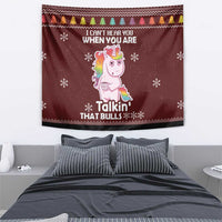 Cant Hear You Unicorn Christmas Tapestry - Wonder Print Shop