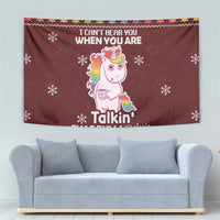 Cant Hear You Unicorn Christmas Tapestry - Wonder Print Shop