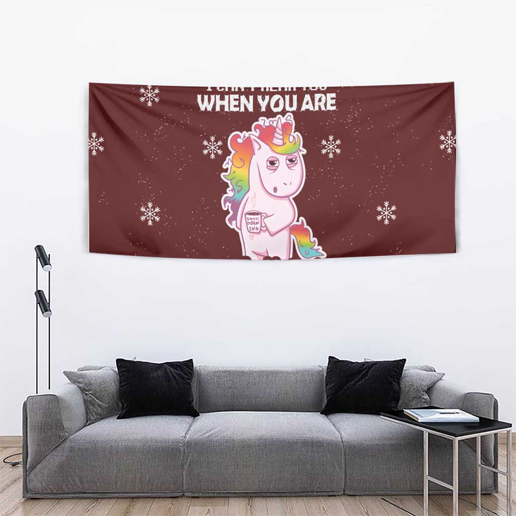 Cant Hear You Unicorn Christmas Tapestry - Wonder Print Shop