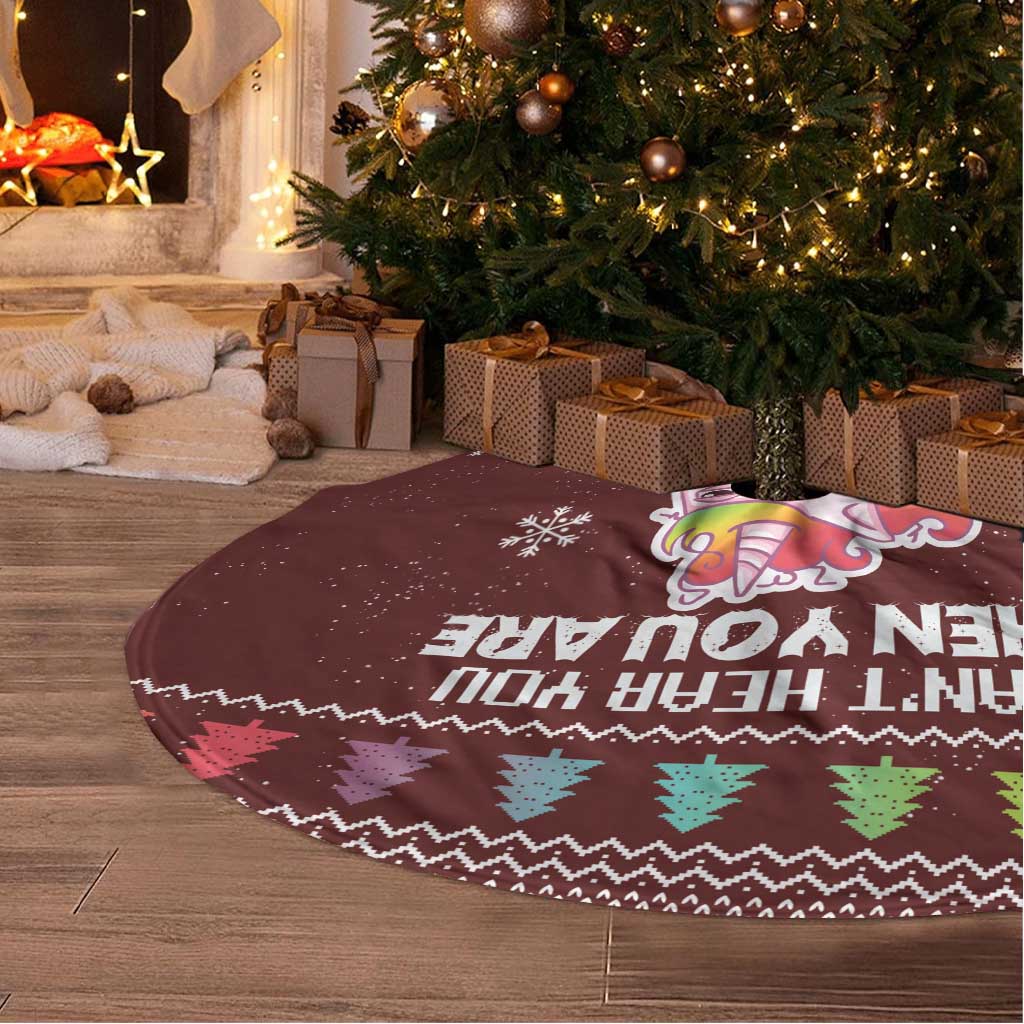 Cant Hear You Unicorn Christmas Tree Skirt - Wonder Print Shop