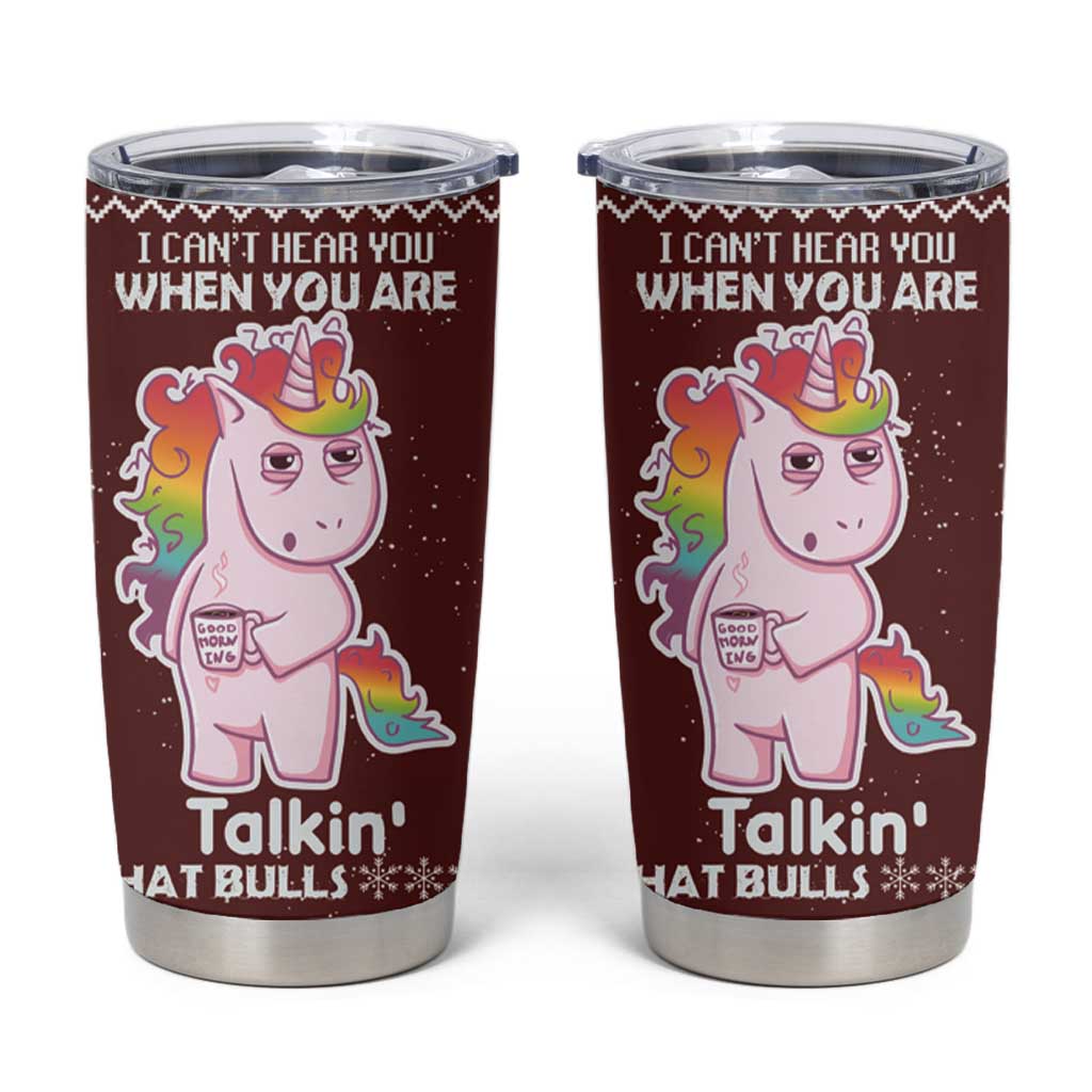 Cant Hear You Unicorn Christmas Tumbler Cup - Wonder Print Shop