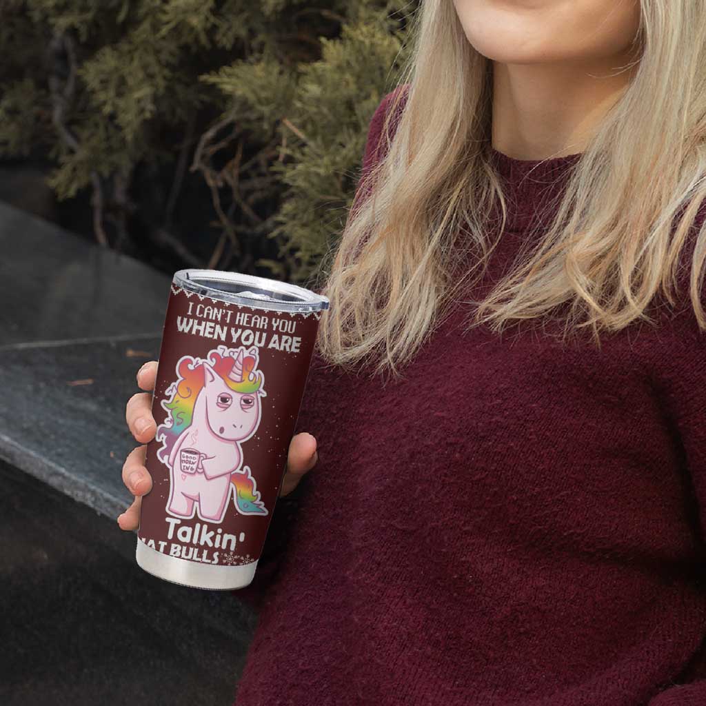 Cant Hear You Unicorn Christmas Tumbler Cup - Wonder Print Shop