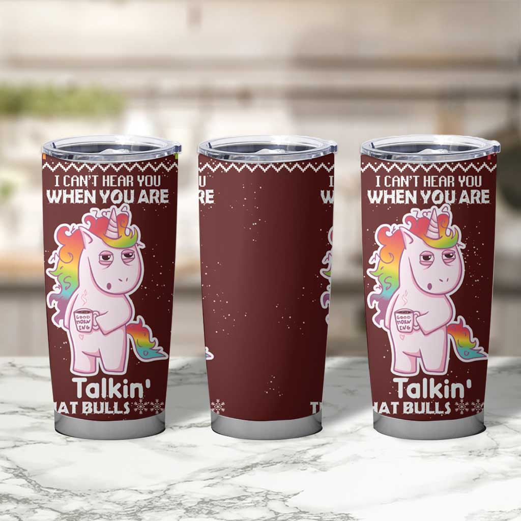 Cant Hear You Unicorn Christmas Tumbler Cup - Wonder Print Shop