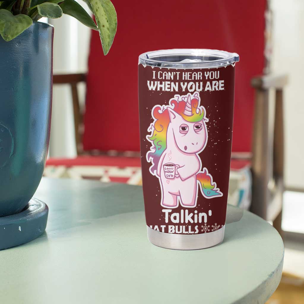Cant Hear You Unicorn Christmas Tumbler Cup - Wonder Print Shop