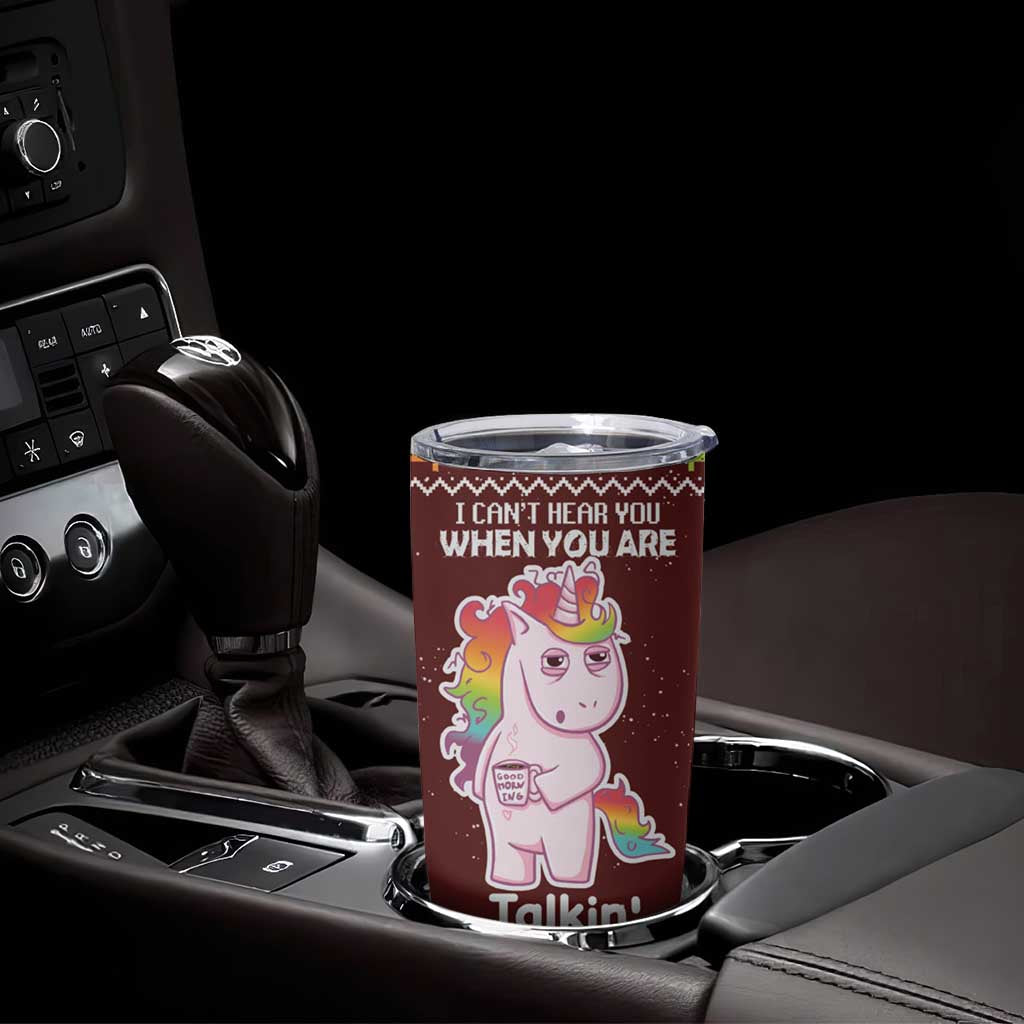 Cant Hear You Unicorn Christmas Tumbler Cup - Wonder Print Shop