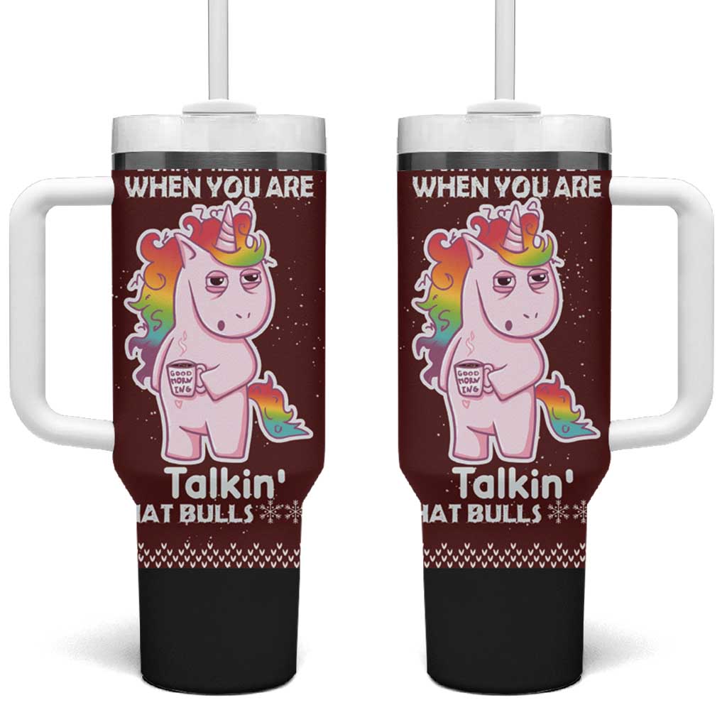 Cant Hear You Unicorn Christmas Tumbler With Handle - Wonder Print Shop