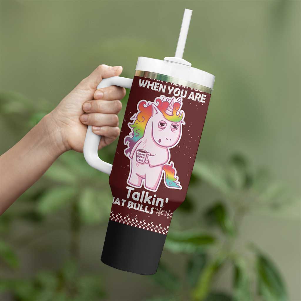 Cant Hear You Unicorn Christmas Tumbler With Handle - Wonder Print Shop