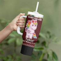 Cant Hear You Unicorn Christmas Tumbler With Handle - Wonder Print Shop