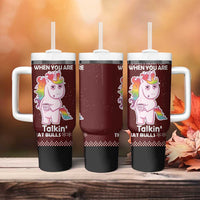 Cant Hear You Unicorn Christmas Tumbler With Handle - Wonder Print Shop