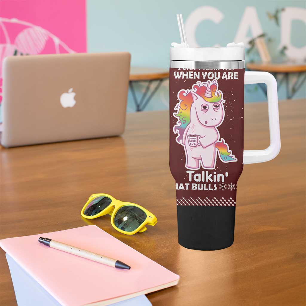 Cant Hear You Unicorn Christmas Tumbler With Handle - Wonder Print Shop