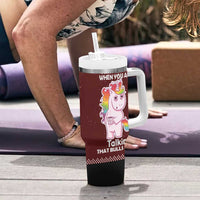 Cant Hear You Unicorn Christmas Tumbler With Handle - Wonder Print Shop