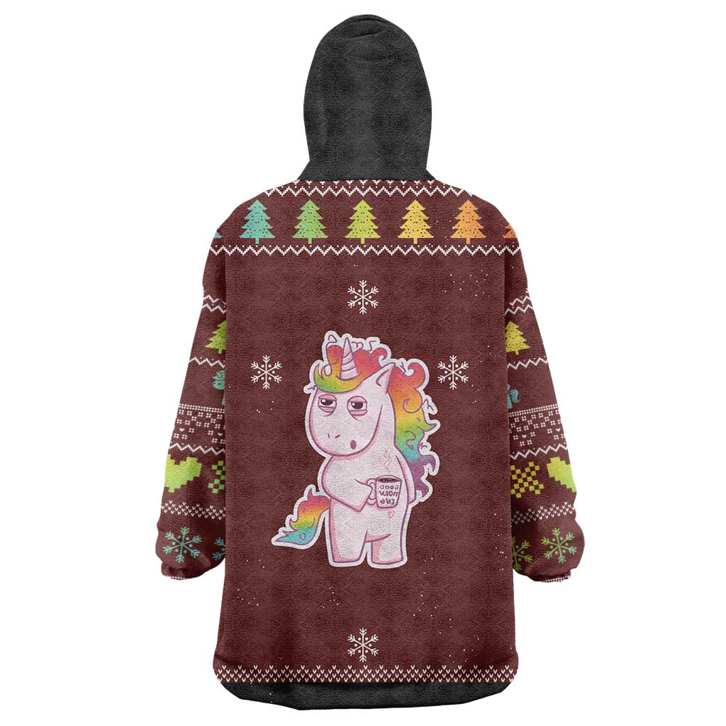 Cant Hear You Unicorn Christmas Wearable Blanket Hoodie - Wonder Print Shop