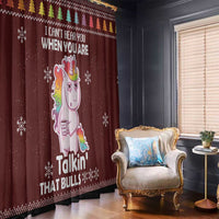 Cant Hear You Unicorn Christmas Window Curtain - Wonder Print Shop