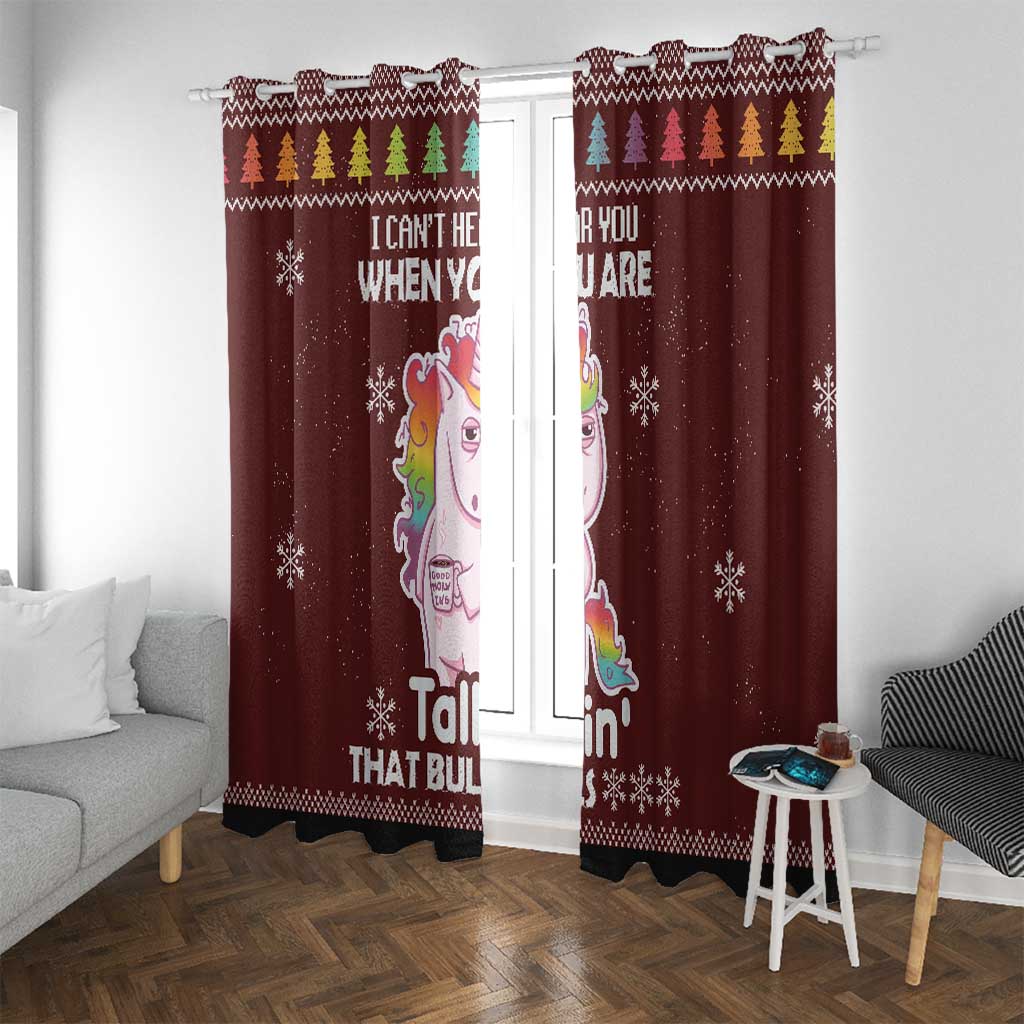 Cant Hear You Unicorn Christmas Window Curtain - Wonder Print Shop