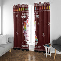 Cant Hear You Unicorn Christmas Window Curtain - Wonder Print Shop
