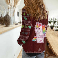 Cant Hear You Unicorn Christmas Women Casual Shirt - Wonder Print Shop