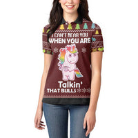 Cant Hear You Unicorn Christmas Women Polo Shirt - Wonder Print Shop