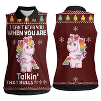 Cant Hear You Unicorn Christmas Women Sleeveless Polo Shirt - Wonder Print Shop