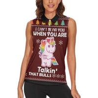 Cant Hear You Unicorn Christmas Women Sleeveless Polo Shirt - Wonder Print Shop