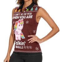 Cant Hear You Unicorn Christmas Women Sleeveless Polo Shirt - Wonder Print Shop