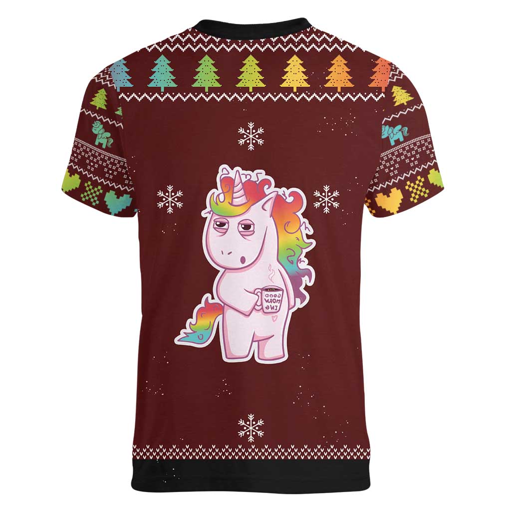 Cant Hear You Unicorn Christmas Women V-Neck T-Shirt - Wonder Print Shop