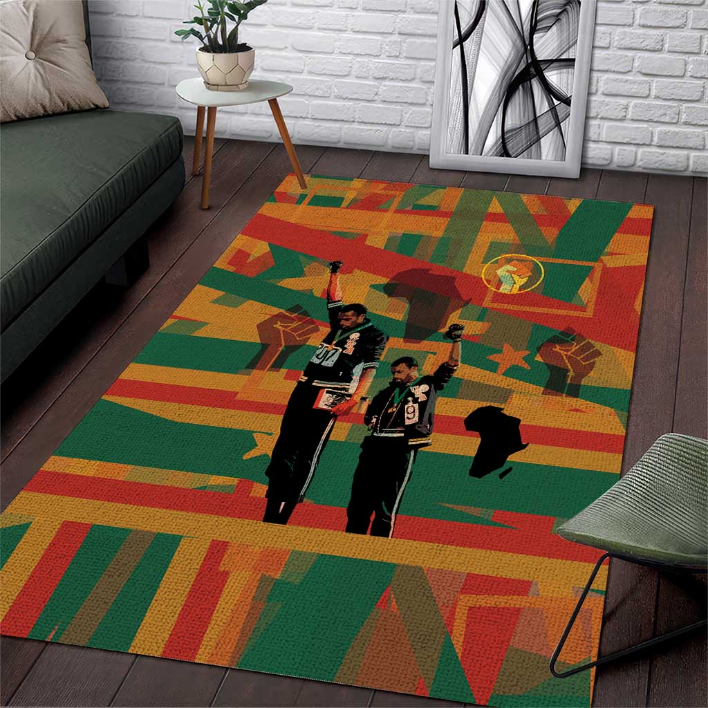 Black Power Fists of Freedom Area Rug African American 1968